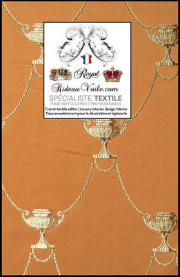 Tissu ameublement d'intérieur Tapisserie rénovation au mètre Orange or Empire rideau