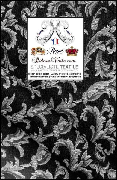 Tissu Empire Noir Blanc ameublement mètre Jacquard Baroque rideau tapisserie