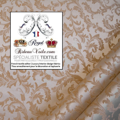 Tissu d'ameublement Damasco mètre architecte intérieur Jacquard ivoire
