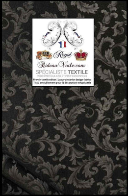 Tissu d'ameublement Damasco mètre Jacquard Baroque noir rideau tapisserie