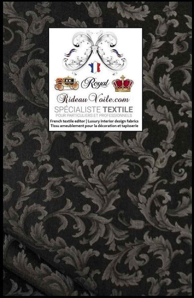 Tissu d'ameublement Damasco mètre Jacquard Baroque noir rideau tapisserie