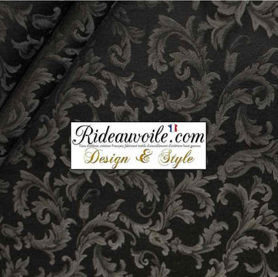 Tissu d'ameublement Damasco mètre Jacquard Baroque noir rideau tapisserie