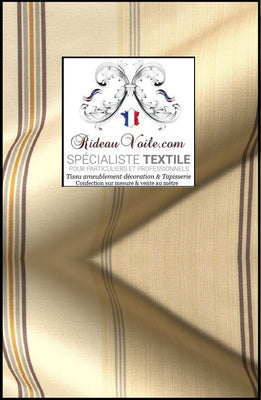 Tissu Grande largeur 280cm Damasco uni non-feu (M1). Textile haute gamme d'ameublement jacquard à rayures Damask pour la décoration d'intérieur et la tapisserie (siège & murale). Vendu au mètre et service de confection sur mesure.