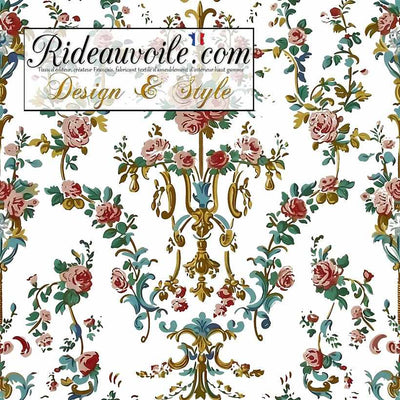Tissu ameublement ignifuge imprimé style soierie jacquard Baroque floral Rococo mètre