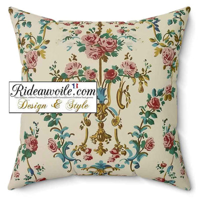 Tissu ameublement motif Baroque Rococo Marie-Antoinette floral mètre rideau