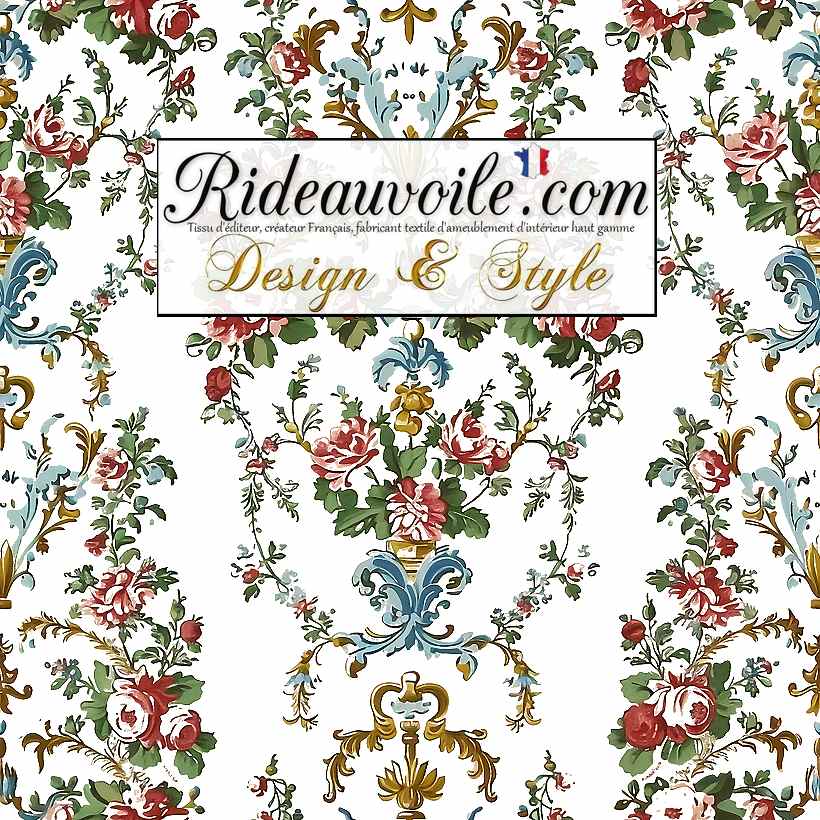 Tissu ameublement Baroque style Rococo Marie-Antoinette floral mètre ...