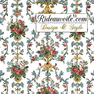 luminaire tissu imprimé florale rococo abat-jour atelier création sur mesure