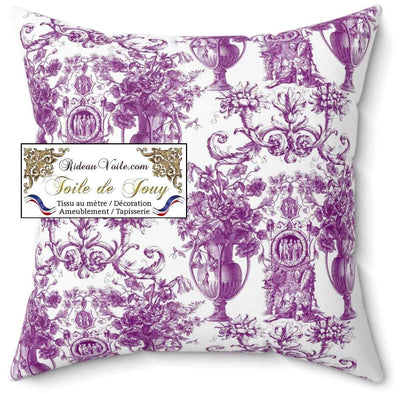 Tissu lilas parme violet d'ameublement luxe haut gamme décoratrice d'architecte patrimoine historique pour tapisserie Antique ornement motif Toile de Jouy. Textile imprimé Baroque. Boutique Confection voilage, rideau au mètre. Ignifugé occultant.