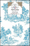 Toile de Jouy Turquoise imprimé coton tissu d'ameublement intérieur rideau mètre