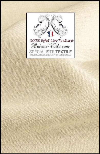Tissu ameublement lin naturel texturé décoration tapisserie rideau au mètre