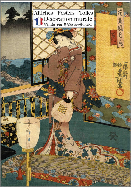 Boutique ethnique exotique Asie décoration mural Affiche Poster Toile tableau Estampe Geisha Japonaise déco galerie art.