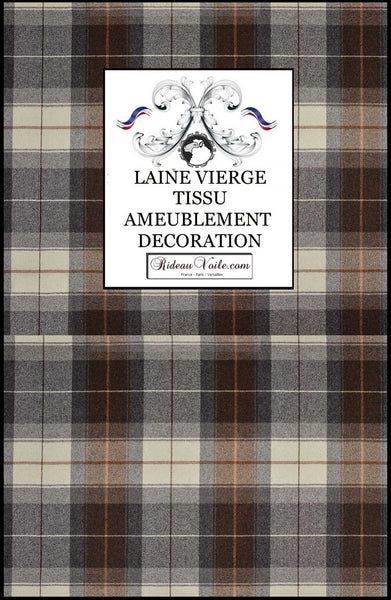 Référence: GLAYW-65 Tissu d'ameublement pour la décoration et la tapisserie 100% Laine carreaux Tartan haute qualité - Tissu disponible au mètre et service de confection sur mesure.