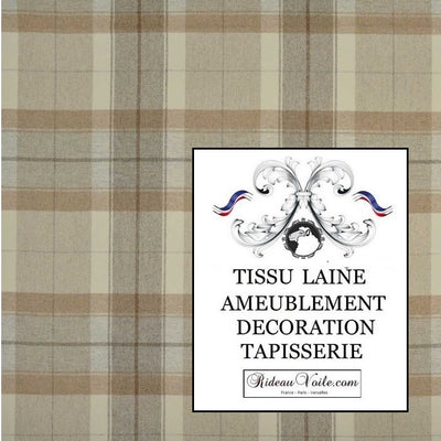 Tissu ameublement ignifugé Laine carreaux écossais mètre rideau