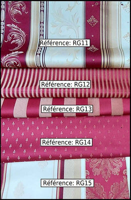 Tissu ameublement mètre Jacquard Baroque rayures lignes Or Rouge rideau Tapisserie