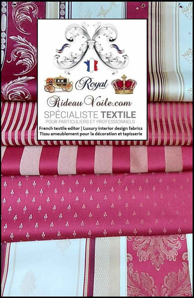 Tissu ameublement mètre Jacquard Baroque rayures lignes Or Rouge rideau Tapisserie