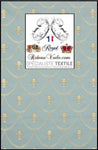Tissu ameublement Jacquard bleu style Empire motif Fleur de Lys au mètre