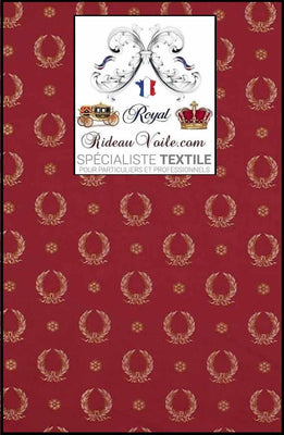 Architecte intérieur tissu ameublement Jacquard Rouge motif couronne Napoléon