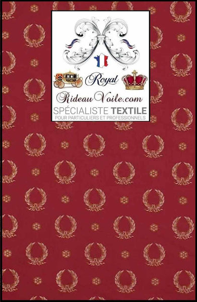 Architecte intérieur tissu ameublement Jacquard Rouge motif couronne Napoléon