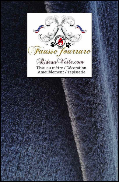 Tissu fausse fourrure bleu de luxe ignifuge au mètre Tapisserie siège coussin intérieur