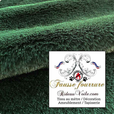 Tissu fausse fourrure vert de luxe ignifuge au mètre Tapisserie siège coussin intérieur