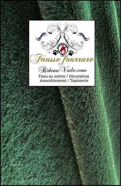 Tissu fausse fourrure vert de luxe ignifuge au mètre Tapisserie siège coussin intérieur