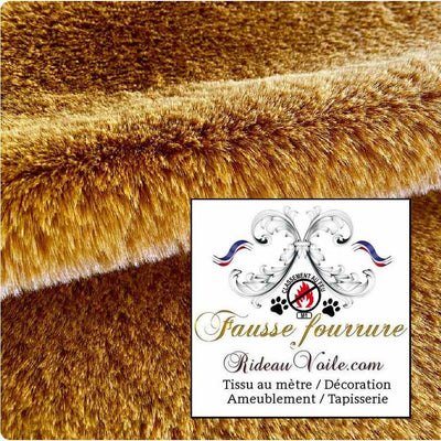 Tissu fausse fourrure jaune orange safran ignifuge au mètre Tapisserie siège intérieur