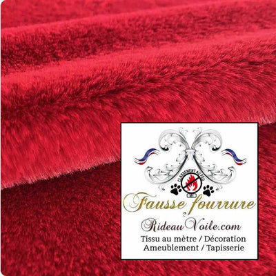 Tissu d'ameublement fausse fourrure animal rouge ignifuge mètre Tapisserie literie