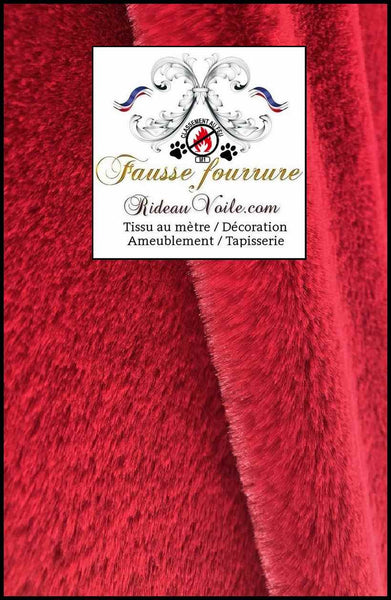 Tissu d'ameublement fausse fourrure animal rouge ignifuge mètre Tapisserie literie