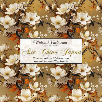 Tissu d'ameublement motif imprimé exotique asiatique fleur chine japon mètre rideau