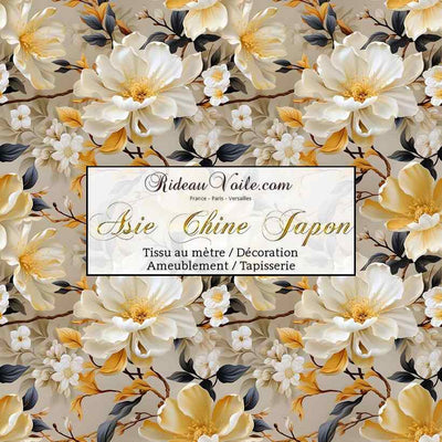 Tissu d'ameublement imprimé exotique asiatique fleur chine japonnais mètre rideau