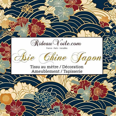 Boutique textile d'ameublement Art tradition d'Asie / Chine / Japon - Design japonais chinois sur textiles, papiers peints motifs traditionnels asiatiques. Ethnique imprimé floral fleuri ignifuge occultant coton, lin, velours architecte intérieur.