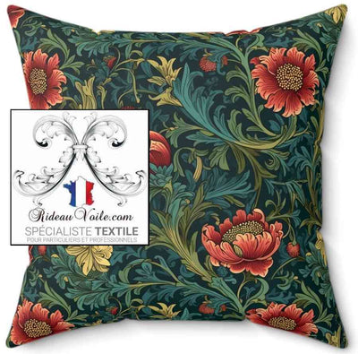 Tissu Arts Crafts style william Morris fleurs plantes mètre décoration rideau sur mesure