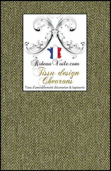 Tissu d'ameublement architecte rénovation travaux intérieur motif Chevrons vert