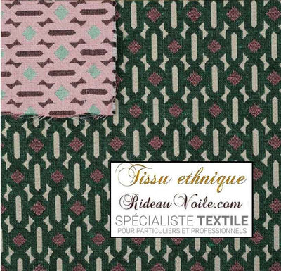 Tissu Jacquard Maghreb ethnique Oriental ameublement au mètre rideau tapisserie vert