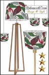 Fabrication suspension abat-jour sur mesure motif Exotique larges Fleurs Feuilles verte