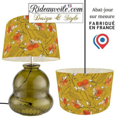 Créateur luminaire Abat-jour intérieur sur mesure tissu floral imprimé petites fleurs