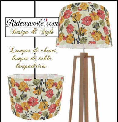 Fabrication unique Abat-jour intérieur sur mesure motif exotique feuilles Jungle