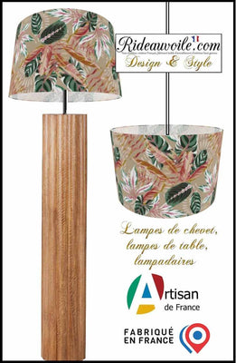 Confection Abat-jour intérieur sur mesure luminaire design Exotique Tropicale Feuilles
