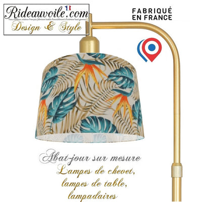Créateur Abat-jour intérieur sur mesure tissu imprimé Exotique Tropicale Feuilles