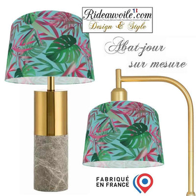 Fabrication unique Abat-jour intérieur sur mesure motif Exotique Tropicale Feuilles