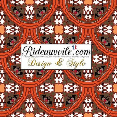 Fabrication Abat-jour sur mesure lampe, lampadaire tissu motif ethnique tribal abstrait rouge