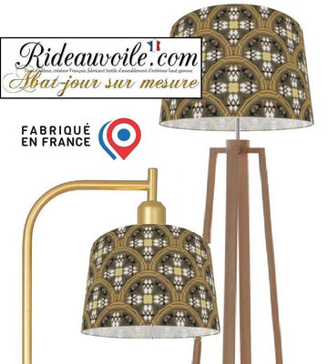 Création Abat-jour sur mesure à poser & suspension tissu motif ethnique graphique