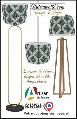 Création Abat-jour Cylindrique sur mesure à poser & suspension motif ethnique chic