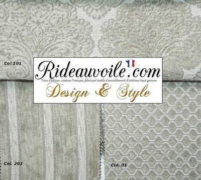 Velours chenille IVOIRE au mètre rideau tissu ameublement confection rideau