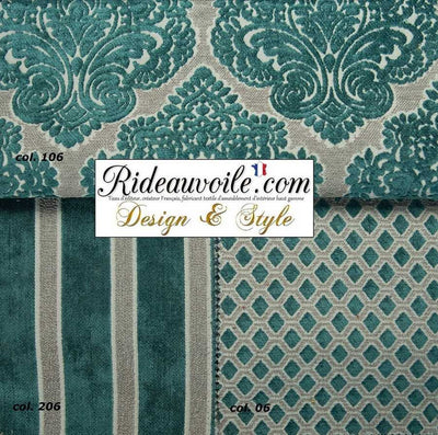 Damasco ameublement tissu Jacquardhaut gamme Baroque velours vert mètre