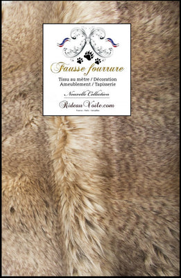 Tissu fausse fourrure animal loup beige mètre couture rideau Plaid