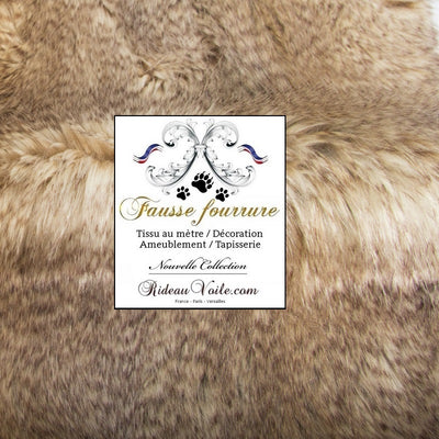 Tissu fausse fourrure animal loup beige mètre couture rideau Plaid