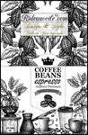 Burlaps sacks upholstery Coffee | Motif Fond Toile Jute imprimé café expresso