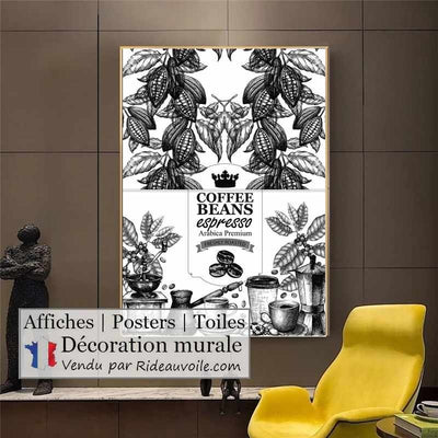 Burlaps sacks upholstery Coffee | Motif Fond Toile Jute imprimé café expresso