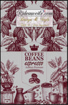 Tissu ameublement motif rouge design Toile Jute Arabica café expresso au mètre